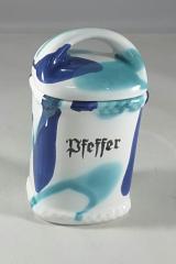 Gmundner Keramik-Dose/Gewürz eckig · Pfeffer